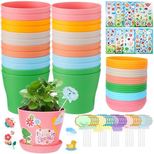 Amazon.com: Durable Resin Garden Pot Craft Kit for Kids- 24 Pack ...