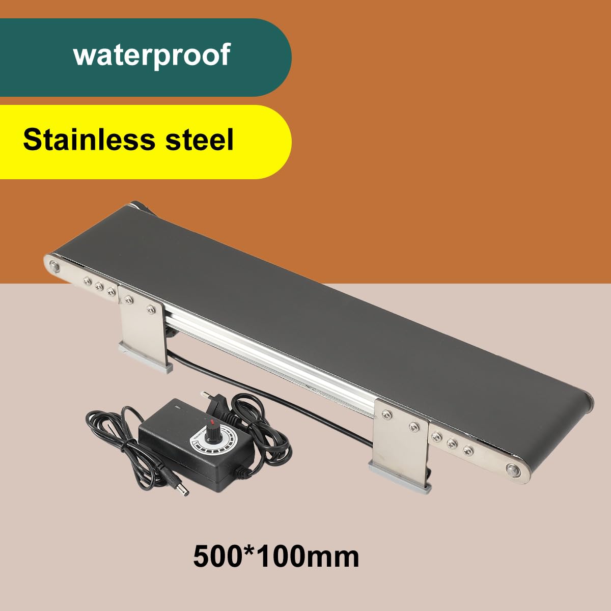 Mini Desktop Förderband, Aluminiumlegierung Elektrisches förderautomat 50x10cm, 37-Getriebemotor, Desktop-LogistikföRderer Industrielles Kleines FöRderband, AC 100-240V