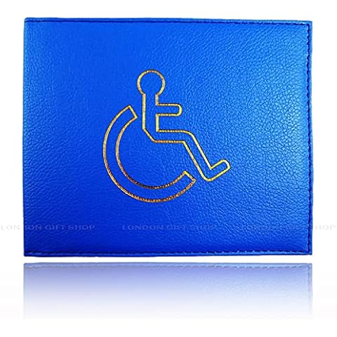 AKH® PU Leather Disabled Badge Holder Wallet - Blue Badge Timer Holder - Hologram Safe (Royal Blue) Cover