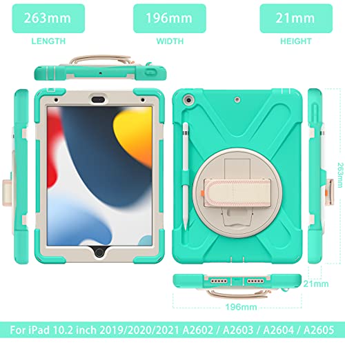 Funda para iPad 10.2 con soporte giratorio y correa ajustable para modelos 9ª 8ª 7ª gen 7