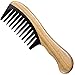 Produktbild Liseng Haar KKmme - Natürlicher Feiner Zahn Kamm Aus Holz - Kein Statischer Kamm Aus Lila Herz Holz Mit Schwarzen Horn ZZhnen (Brown, 18.5*5cm)