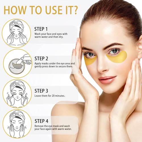 Under Eye Patches, Gold Eye Masks for Puffy Eyes, Under Eye Masks, Dark Circles Under Eye Treatment Women, Improve Under Eye Bags, Fine Lines and Wrinkles, Eye Masks Skincare, 30Pairs - Image 6