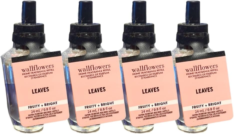 Bath & Body Works Leaves Wallflowers Home Fragrance Refill Bulbs 0.8 fl oz Each – Pack of 4