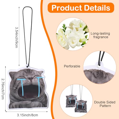 Image of 18 Pack Car Hanging Freshener Cat, Car Accessories Funny Cute Cat for Women and Men Hanging Air Freshener Interior Room Decorations Pendant Supplies