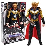 【Material de alta calidad】 Este modelo de superhéroe Thor está hecho de PVC de alta calidad, el color es brillante y no se desvanece, duradero, lujoso y hermoso, mano de obra fina, no es fácil de dañar. Puedes comprarlo con confianza y confianza.