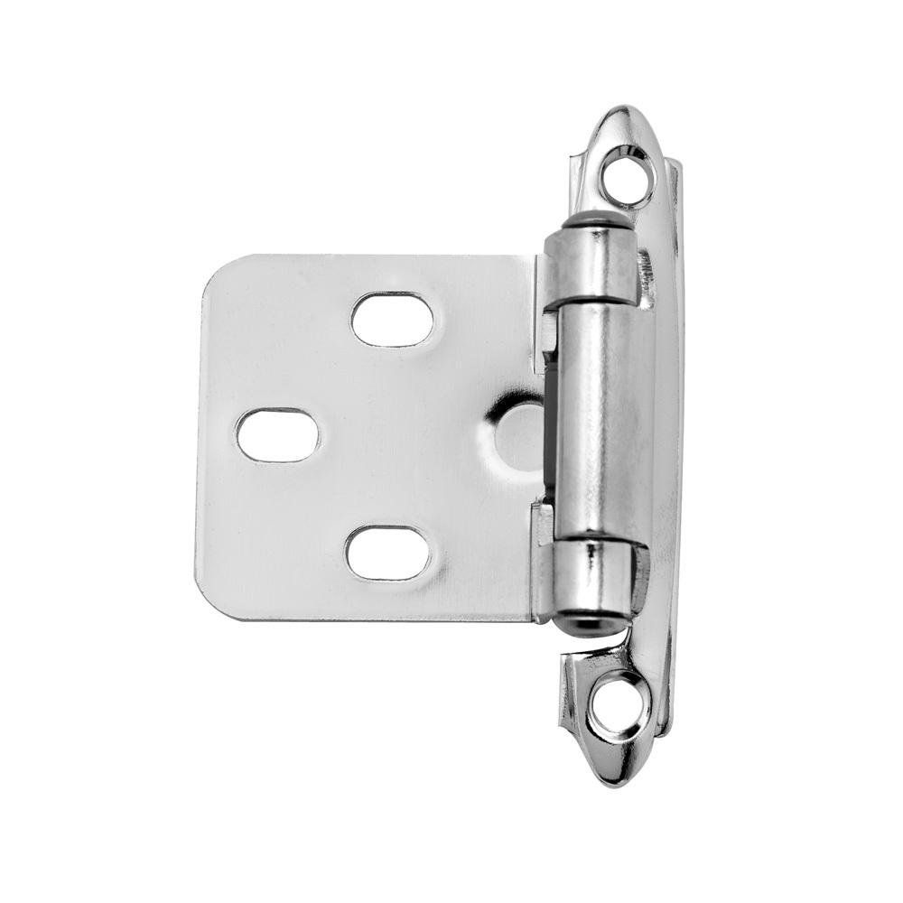 Variable Overlay Surface Mount Hinges - Chrome - pair