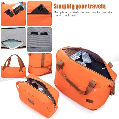 Image of Luggage Sets 6 Piece Suitcases with Wheels,ABS Hard Case Suitcases with Spinner Wheels,Durable Travel Luggage(Orange, 6 Piece Set(16 inch /20 inch /24 inch /28))