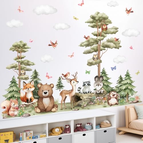 Pegatinas de pared animales bosque grandes Peelora miniatura 2