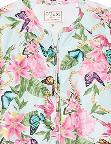 GUESS Girls' All Over Print Stretch Microfiber Zip Front Active Top3