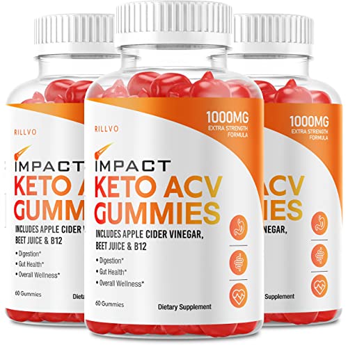 (3 Pack) Impact Keto Gummies Advanced Formula Impact Keto ACV Gummies Apple Cider Vinegar (180 Gummies)