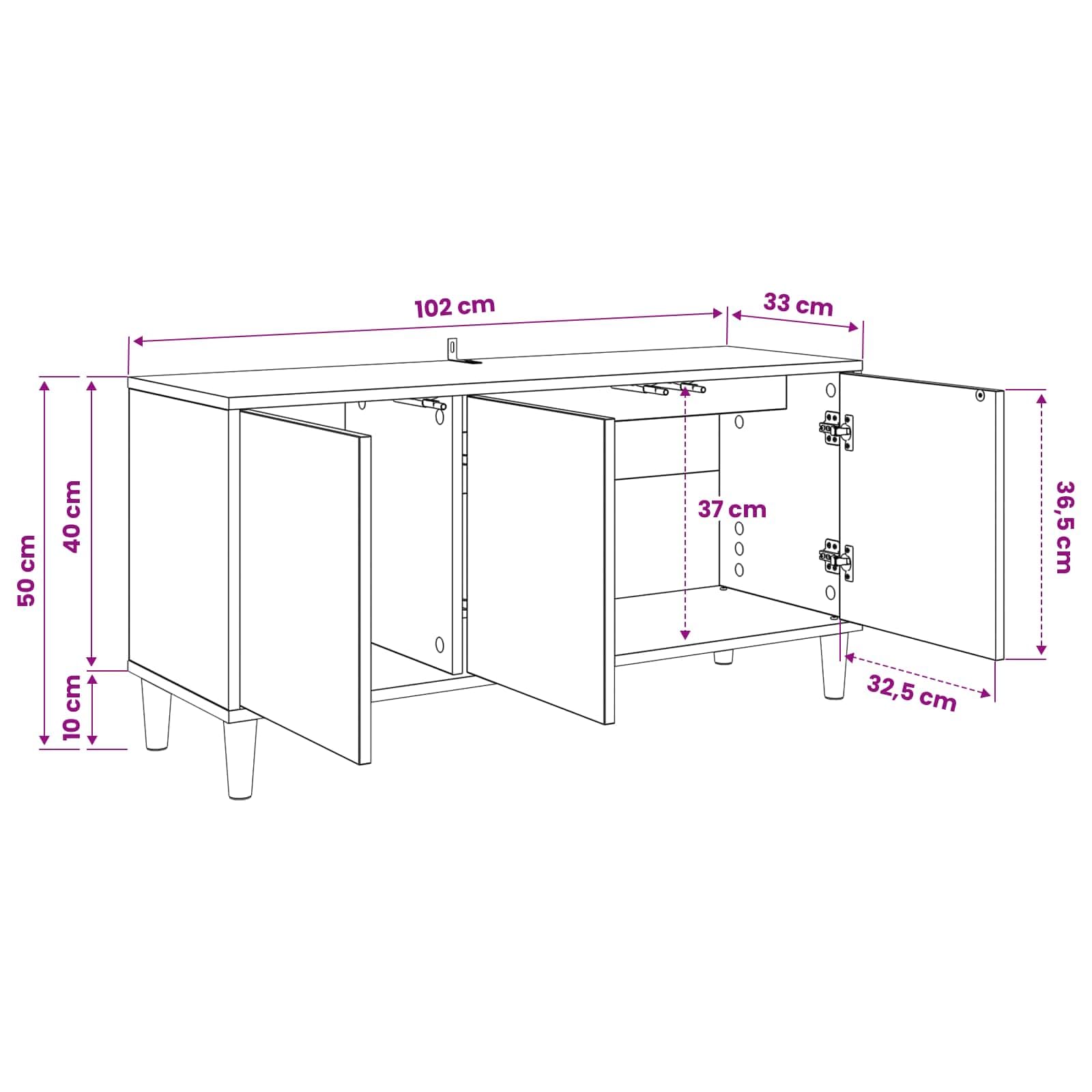 vidaXL Mueble de TV LOCHEM 102 x 33 x 50 cm Sonoma