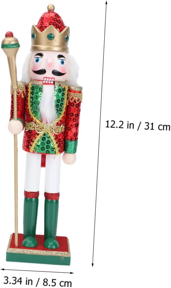 Wooden Nutcracker Figurine Christmas Nutcracker Decorations Soldier Puppet Christmas Shelf Decor Collectible Holiday Ornament