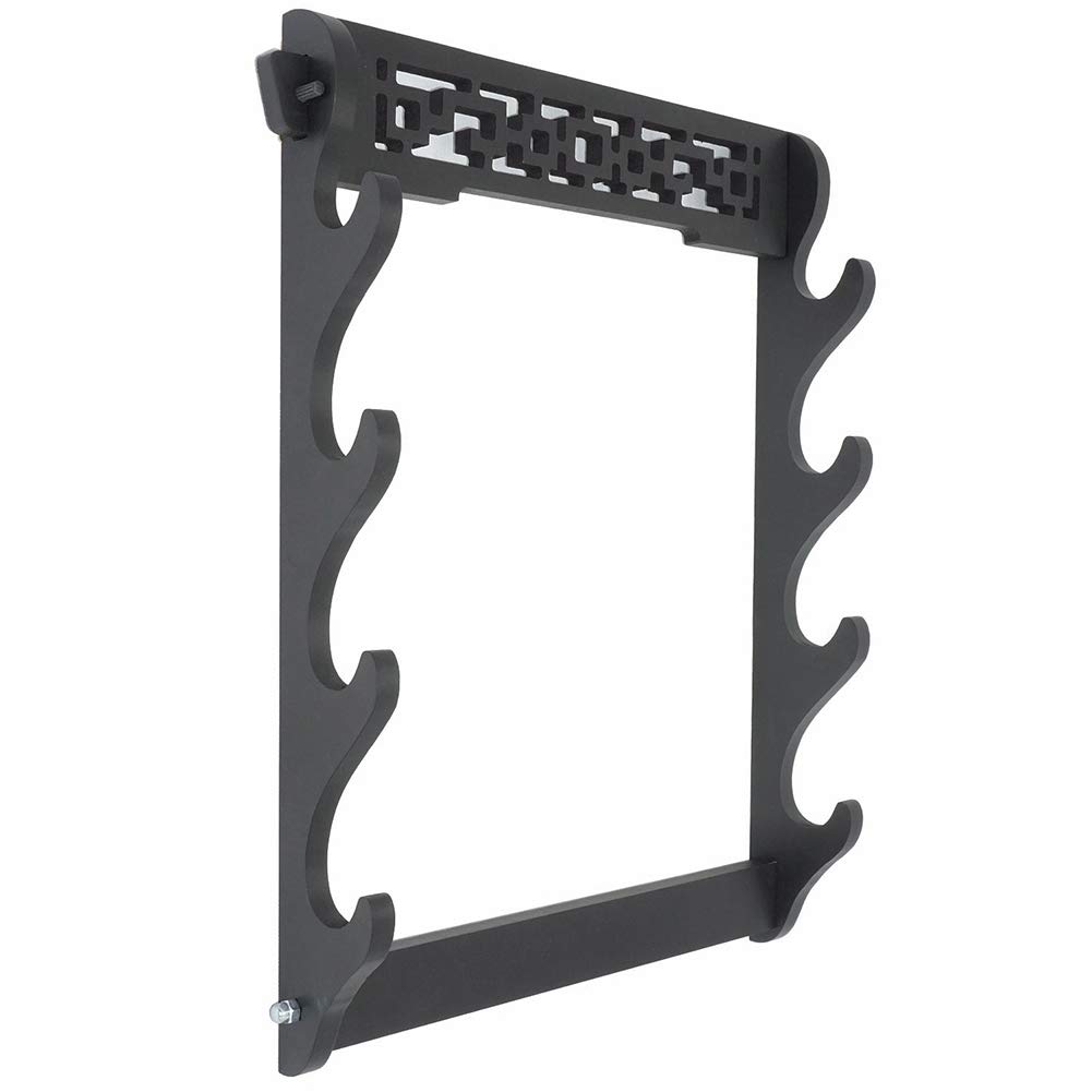 RybdaFDc Sword Holder Rack Stand Wall Mounted Display Samurai Katana Wakizashi Scabbard Classical Hollow Out Pattern1-6 Tiers(4Tier)