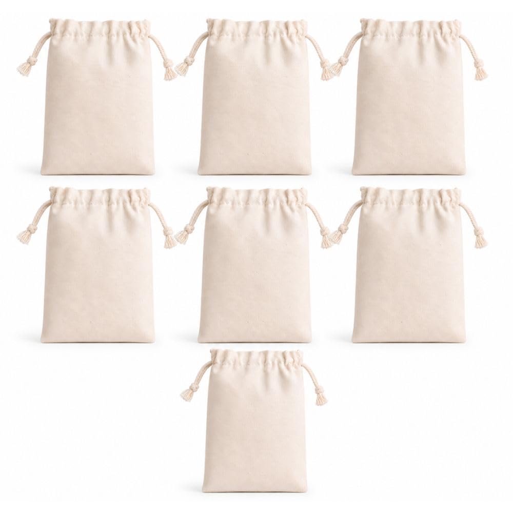 Cotton Drawstring Bags 5 x 7 Inch Reusable Muslin Gift Pouch Jewelry Pouch, Potli Bag, Wedding Return Gift Bag-image-15