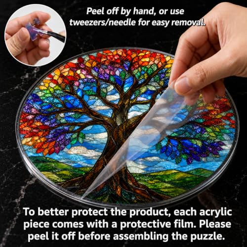 Puzzle acrílico Tree of Life colgante para ventana, 83 piezas, 7.8 pulgadas miniatura 7