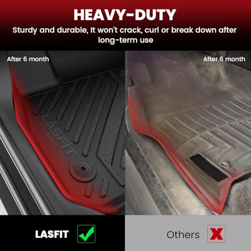 Image of LASFIT Floor Mats & Cargo Mats for Toyota Corolla Sedan 2014-2019, All Weather TPE Custom Fit Car Liners for Toyota Corolla Accessories 1st & 2nd Row and Trunk Mats, Easy to Clean, Black