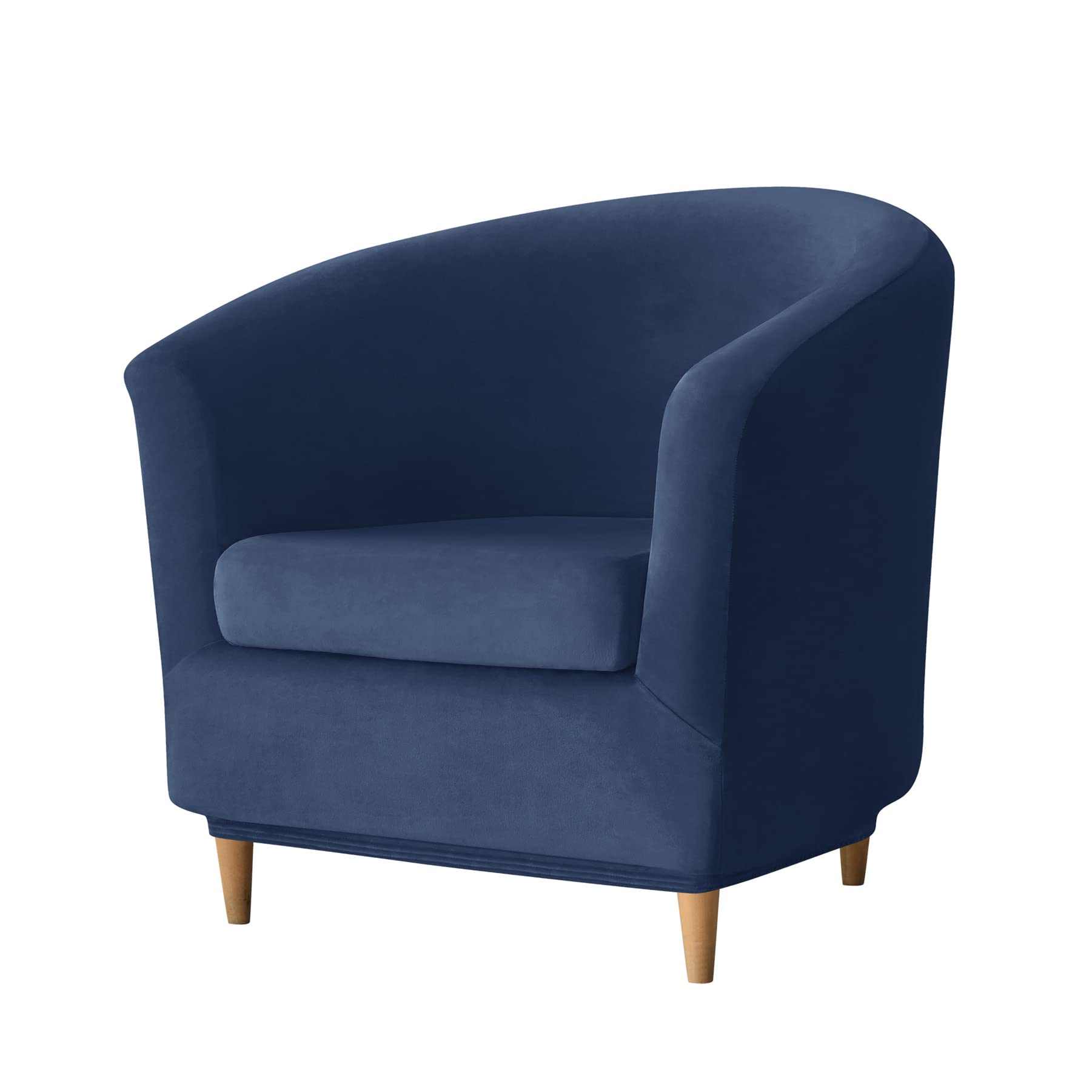 GYHH Velvet Tub Chair Slipcover - Club Chair Covers - Armchair Slipcovers,Sofa Covers,Couch Covers Furniture Protector for Home Decor (12# Navy,2-PIECE)