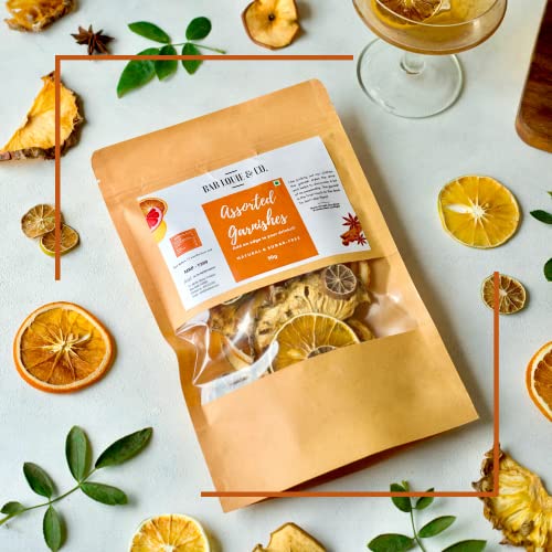 Image of Bab Louie & Co. Assorted Dehydrated Fruits Garnishes For Cocktail, Mocktail, Detox Water, Green Tea, Snacks | Air Dried | Gluten Free | Vegan | No Sugar | 100% Natural | Zero Preservatives | 50 gm (Pack of 5)