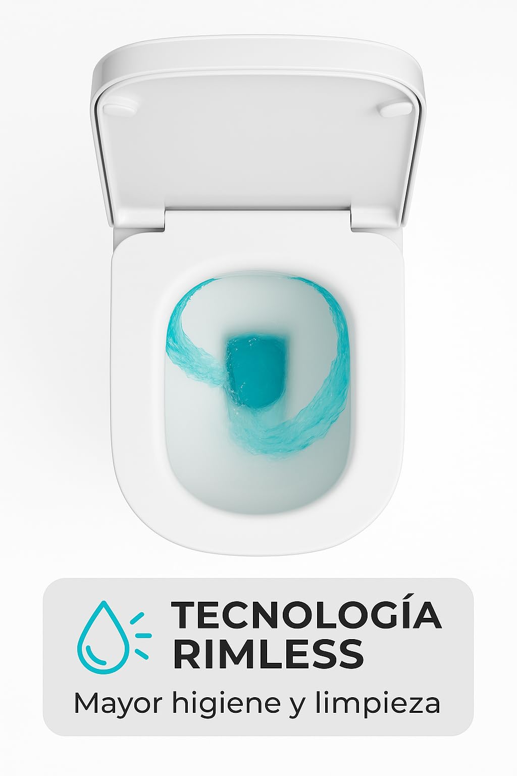 Novo bath - Inodoro Compacto Rimless Serie Mónaco – Estilo Tipo The Gap, Doble Descarga 3/6L, Salida Dual, Asiento UF Soft Close, Cisterna Incluida, Esmalte Antibacterias, Pegado a Pared