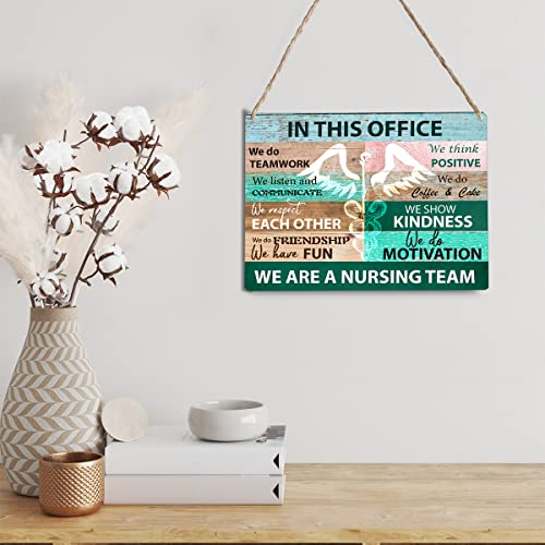 Rustic Nurse Office Signs Wall Decor In This Office We Are A Nursing Team Quote Wood Plaque Wooden Hanging Sign Decoration For Home Clinic Door 8 X 10 #TOP4