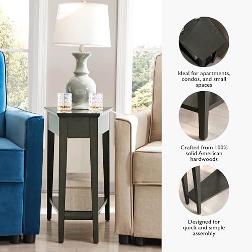 Image of Leick Home Teegan Wedge End Table, 15 inch, Smoke Gray