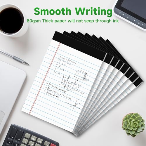 Image of 48 Pack Legal Pads Bulk,5 x 8 Inch White Notepad, Note Pads College Ruled Perforated Memo Pad for Work Study Daily Note Taking List, Lined Writing Pads Memo Refills Notepads for Office Home School