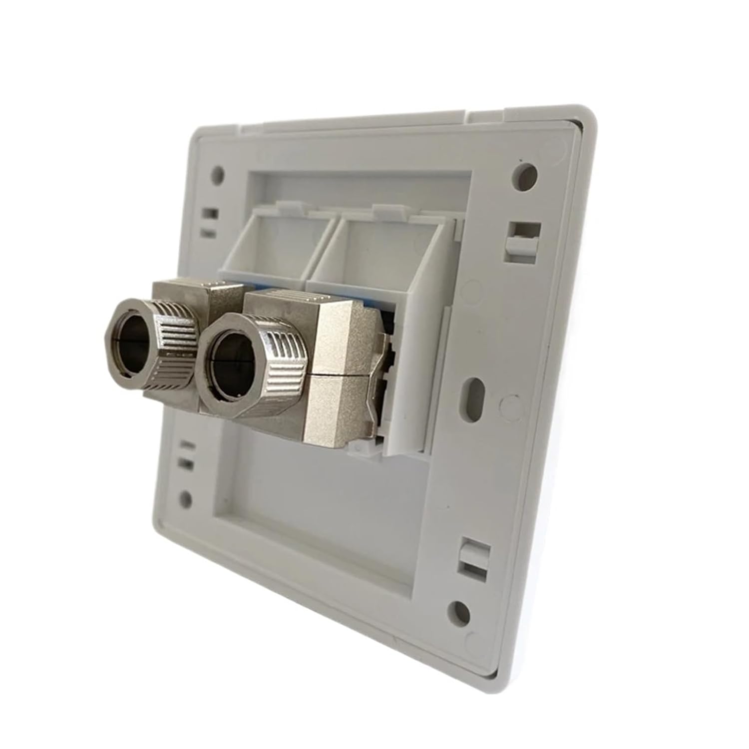 2-Port CAT8 RJ45 Wall Panel 40Gbps Ultra-high-Speed CAT.8 LAN Network Panel(Two Ports CAT7)