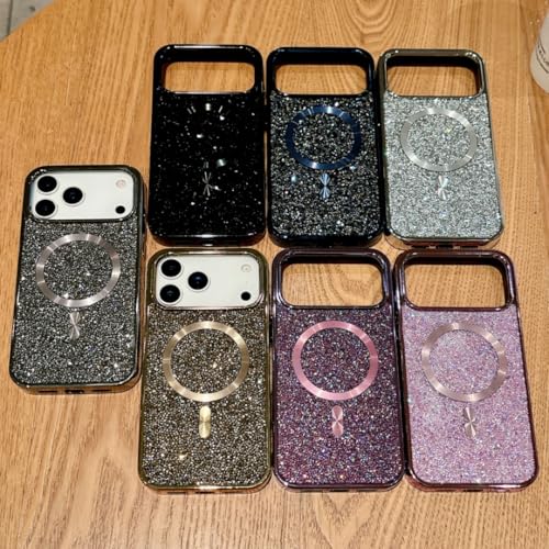 Coque antichoc strass iPhone 16 Plus fermeture magnétique argent - 6