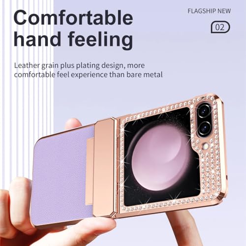 Coque rigide Galaxy Z Flip 3 pliable avec cuir galvanisé flash blanc - 2
