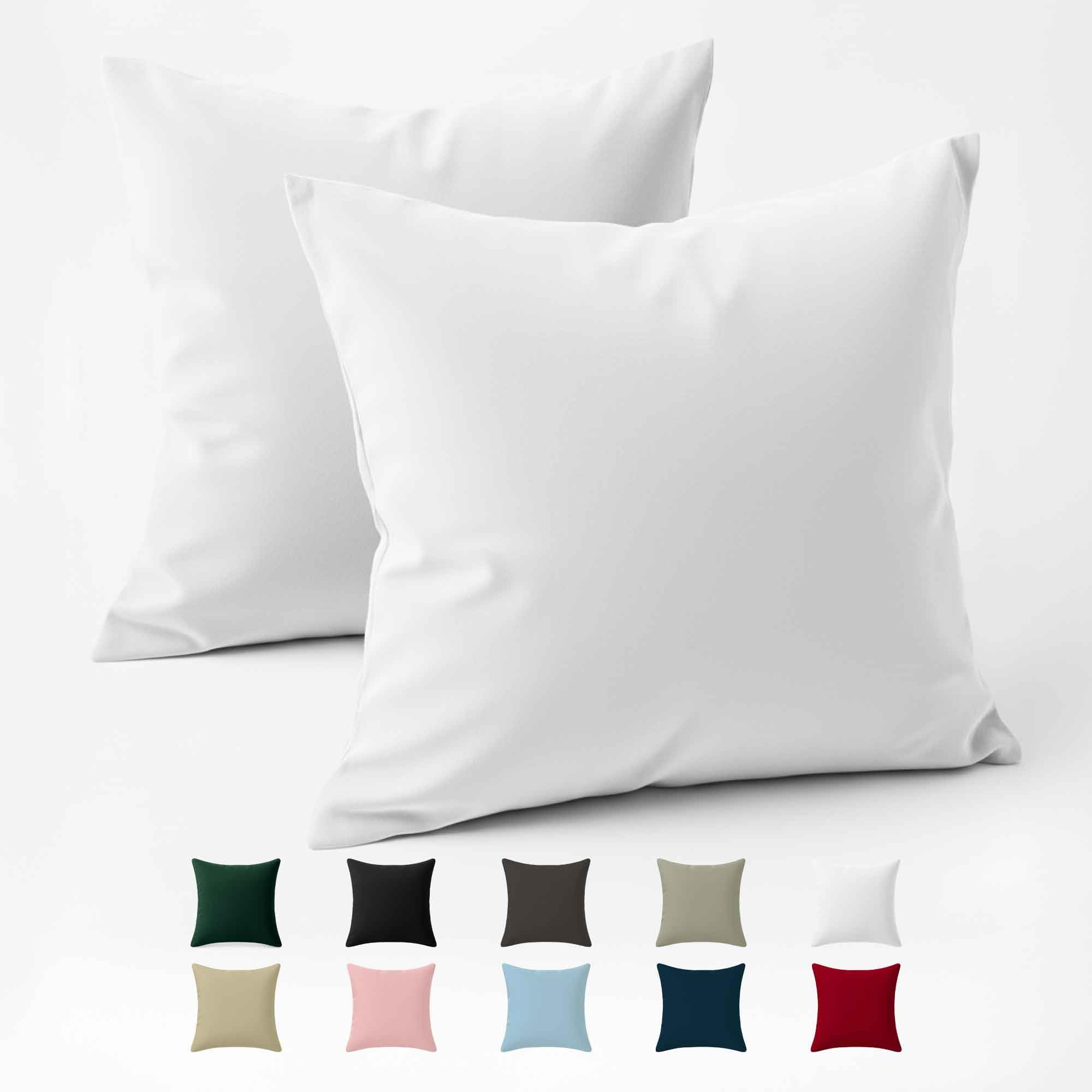 Federe 65x65 Cotone Rinforzato (Set da 2) - Bianco - Trama Fitta a 57 Fili/cm² - Federe Cuscini 65x65 cm - Federe Cuscino 65x65 Certificate Oeko Tex - Dreamzie