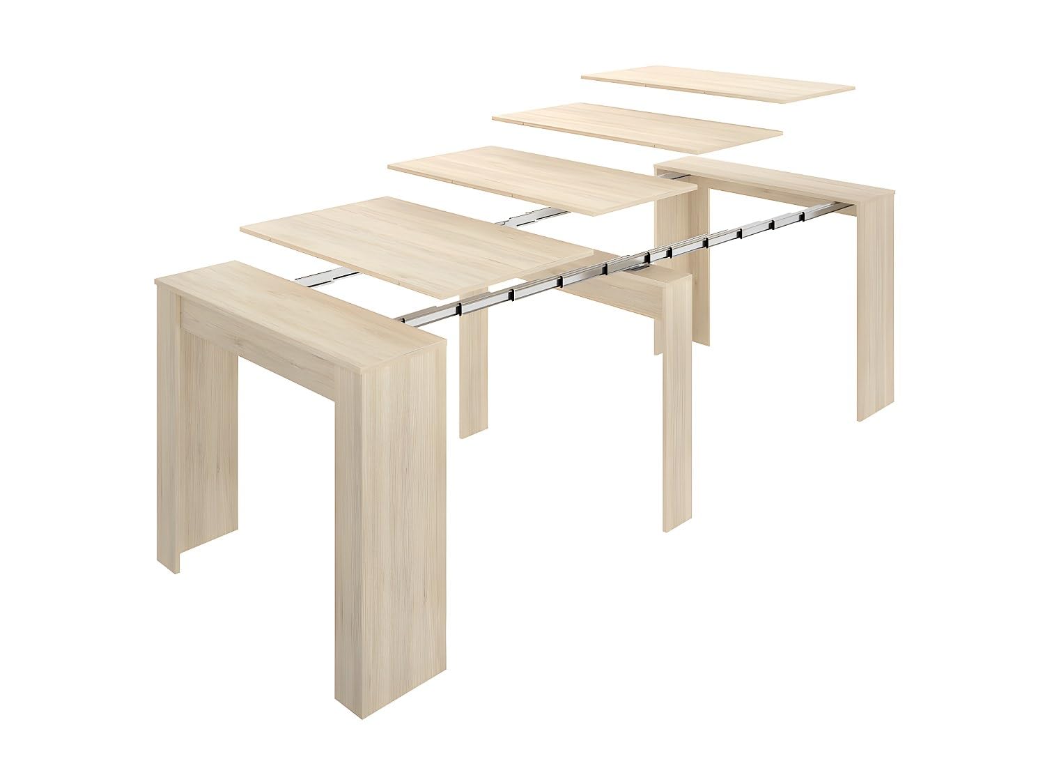 LIQUIDATODO ® - Mesa consola extensible moderna y barata de 51 cm a 239 cm en color natural