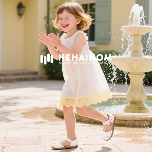 Hehainom Toddler Girls Sandals Flower Girl Closed Toe School Wedding Communion Church Summer Shoes2