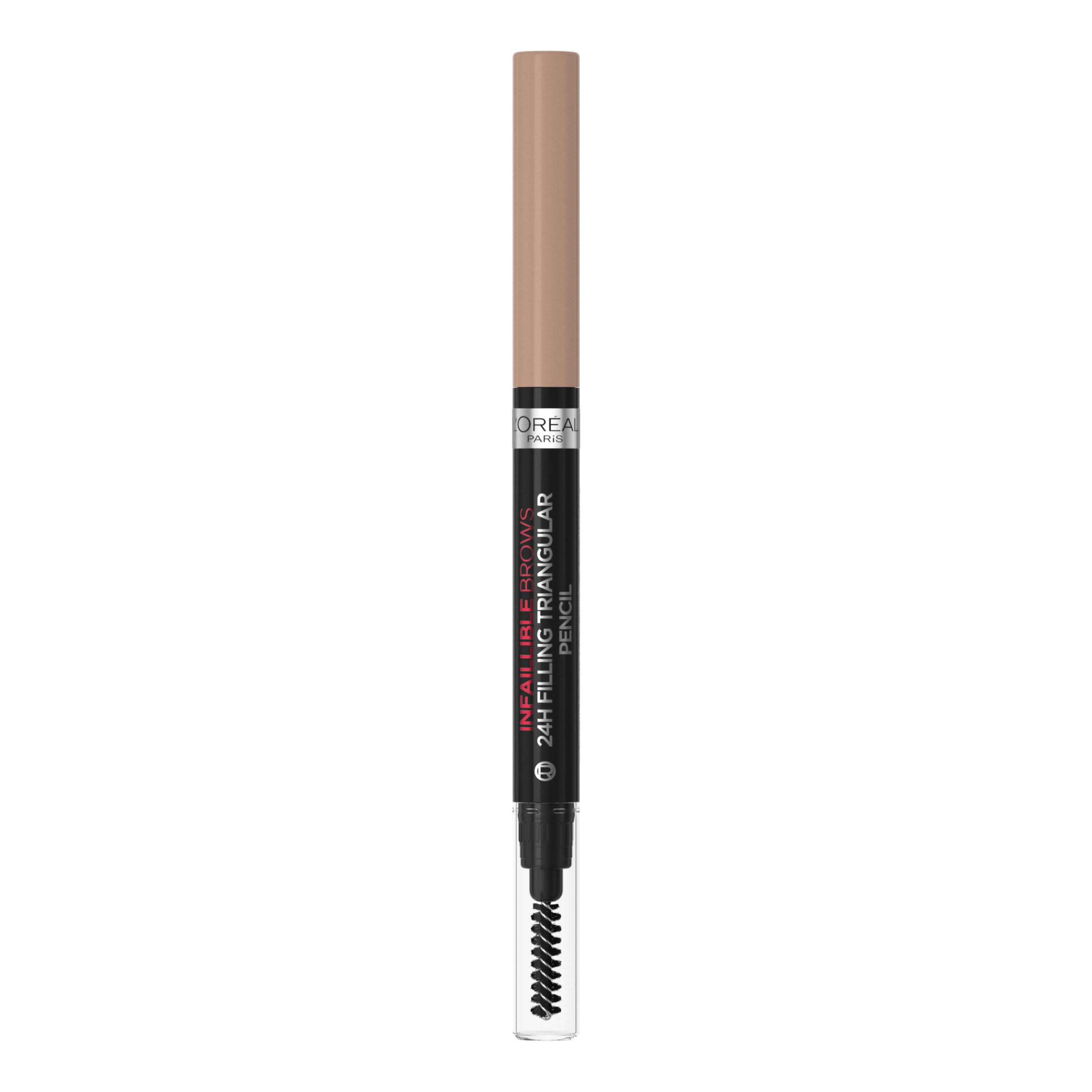 L'Oreal Paris Eyebrow Liner, Brow Filling Triangular Pencil, Natural Matte Finish, With Spoolie Brush, Up to 24H Wear, Infallible 24H, 5.23 Auburn