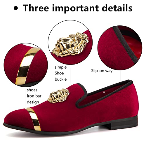 Image of Meijiana Mens Dress Shoes - Black Velvet Loafers for Men with Metal Buckle - Fashion Casual Business Formal Mens Black Dress Shoes - Comfortable Rubber Sole