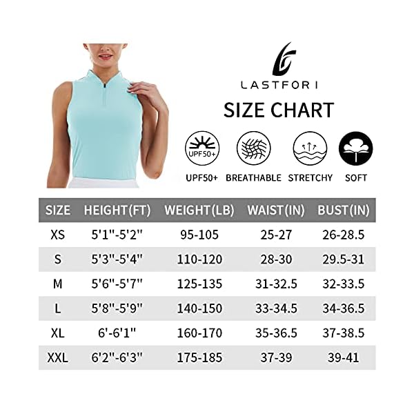 LastFor1-Womens-Golf-Polo-Sleeveless-Shirt-Zip-Up-UPF-50-UV-Protection-Athletic-Tops-Slim-Fit-Quick-Dry-Lightweight LastFor1 Women's Golf Polo Sleeveless Shirt Zip-Up UPF 50+ UV Protection Athletic Tops Slim Fit Quick Dry Lightweight Green S