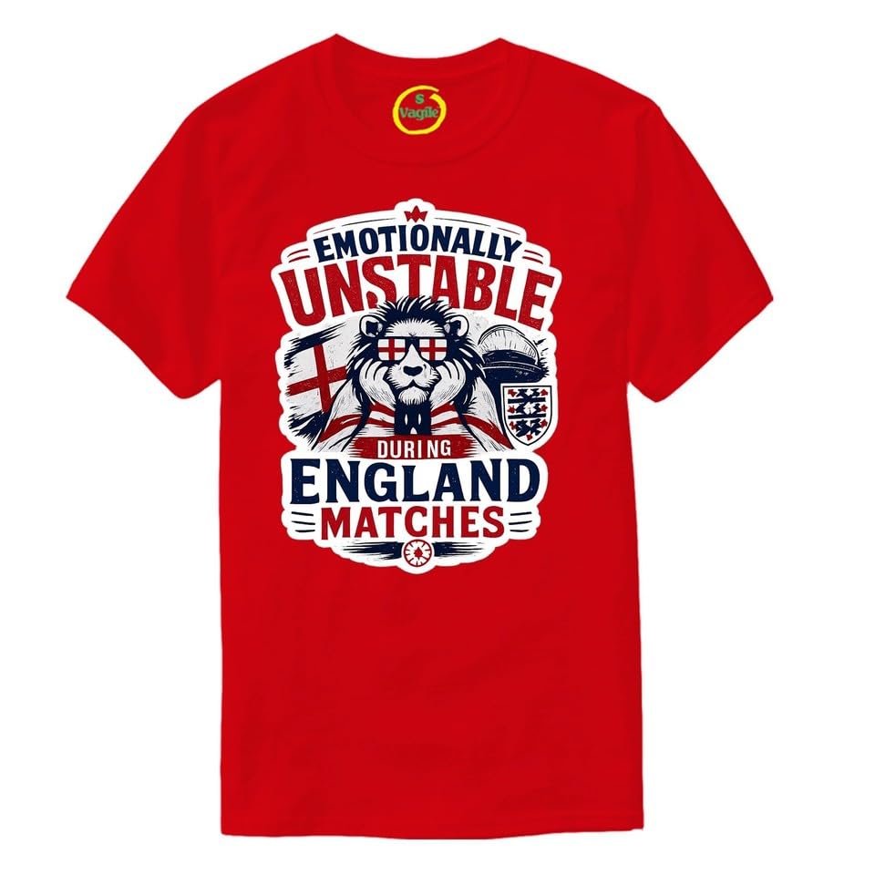 England 2026 World Cup T-Shirt - Emotionally Unstable During England Matches Tee Red