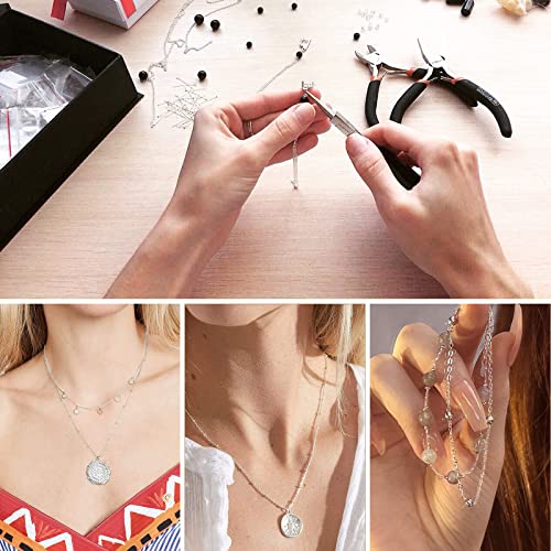 Corrente satélite de aço inoxidável de 90 cm, corrente de aço inoxidável 304 de 2 mm, elos planos, f