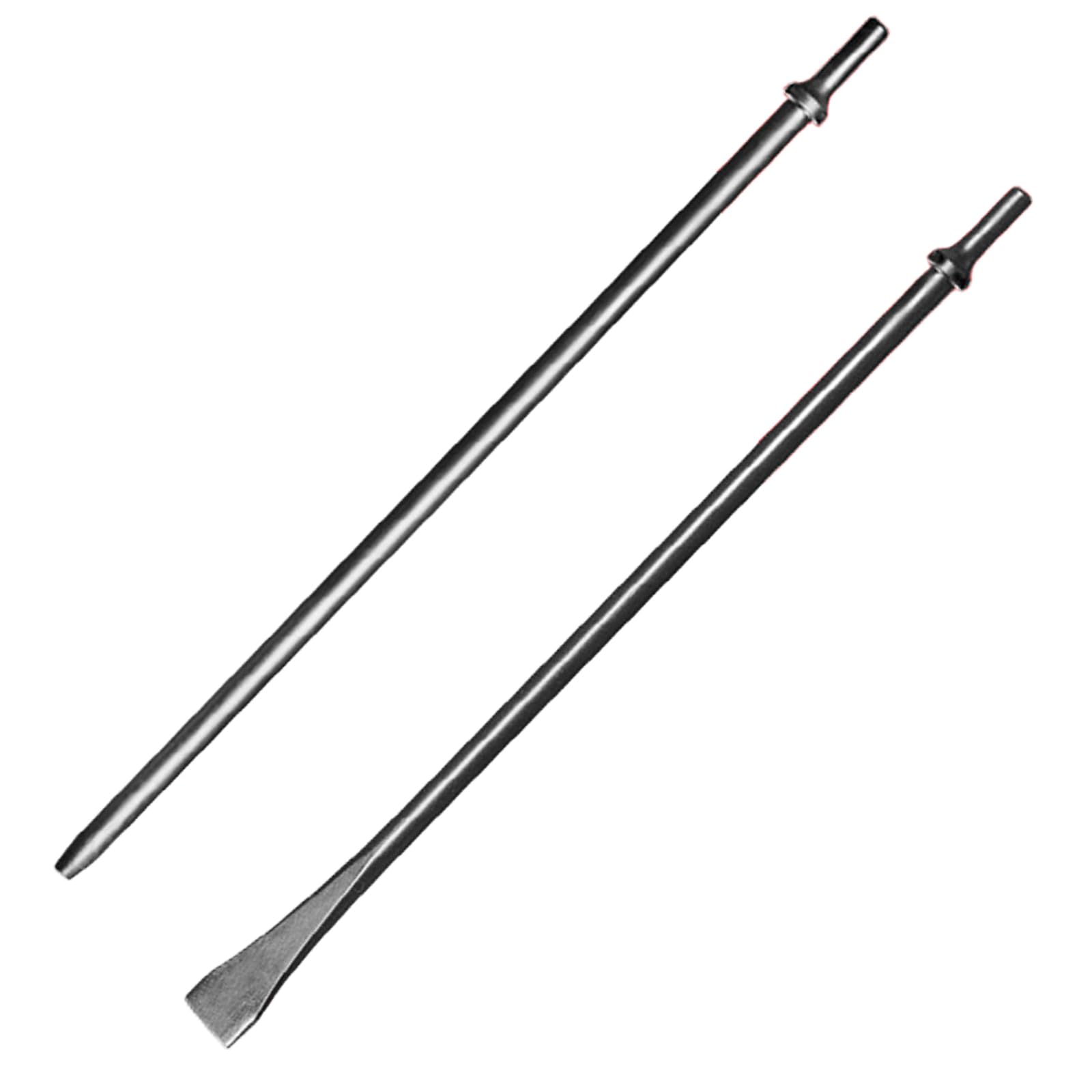Pneumatic Taper Punch and Air Cold Chisel Set, 3/8" x 18" Point Tip，3/4" x 18" Flat Chisel, 0.401 Inch Shank Air Tool Suitable for Air Hammer, Cr-Mo Alloy Steel