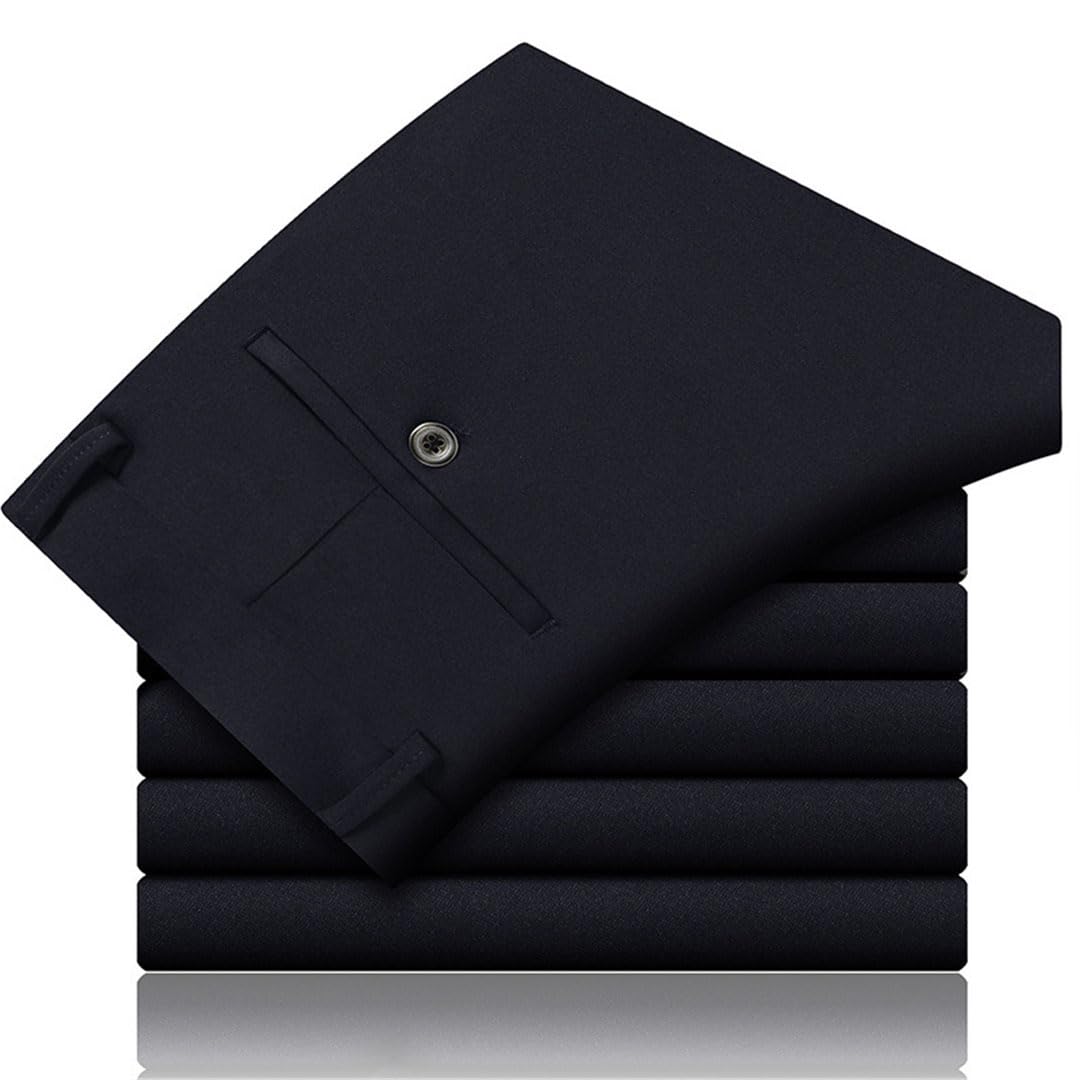 Vogrtcc Pantalones De Traje para Hombre, Pantalones De Traje Informales De Negocios, Pantalones Formales Rectos Elásticos
