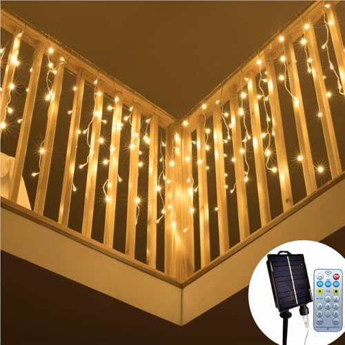 【大型ソーラーパネル 400球 10M】ソーラー LEDイルミネーション 防水 つらら クリスマス イルミネーション TYPEC充電可能 クリスマスライト 防水 DIY ベランダ・バルコニー・フェンス・屋根の軒など飾りライト