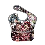 [Gtiiytoon] 鬼滅#の刃 ベビー防水食事エプロン 幼児スタイ防水無袖エプロン キャラクター清潔易い携帯用よだれ掛け