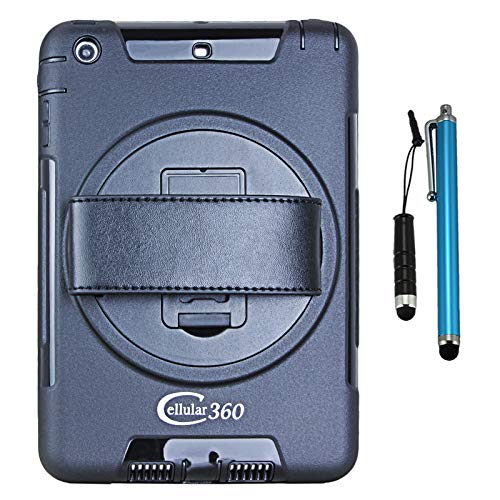 Cellular360 Shockproof Case for iPad Mini 1/2/3 with 360 Degree Rotatable Kickstand and Handle (Black)