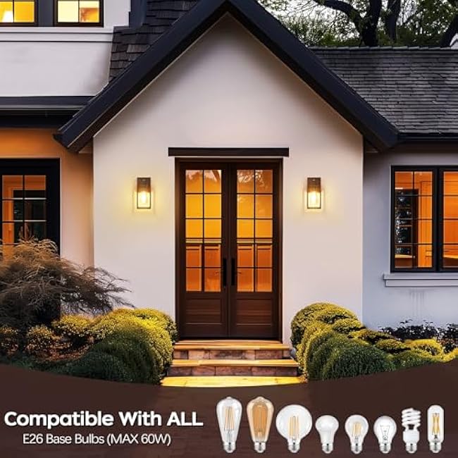 WIHTU Outdoor Wall Lights Outdoor Wall Sconce Oil Rubbed Bronze 4 Pack