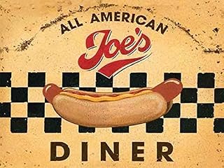 Joe's American Diner Retro Large Metal Advertising Wall Sign Home Vintage Metal Sign 8X12 Inches