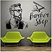 Adesivo Murale Finestra Adesivo Barbiere Uomo Salone Taglio Di Capelli Barba Strumenti Per Il Viso Logo Salone Vinile Adesivo Hipster Barbiere Deco 91X57Cm