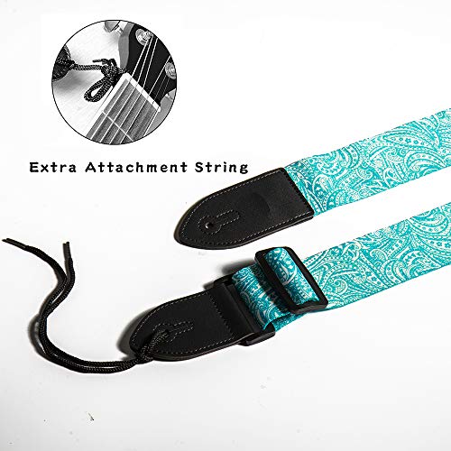 Czzmy Adjustable Guitar Strap Includes 2 Strap Locks & 2 Matching Picks.Leather ends Guitar Shoulder Strap Suitable for Acoustic Guitar,Electric Guitar,Gift for Guitarist(1-Spiral) - Image 4