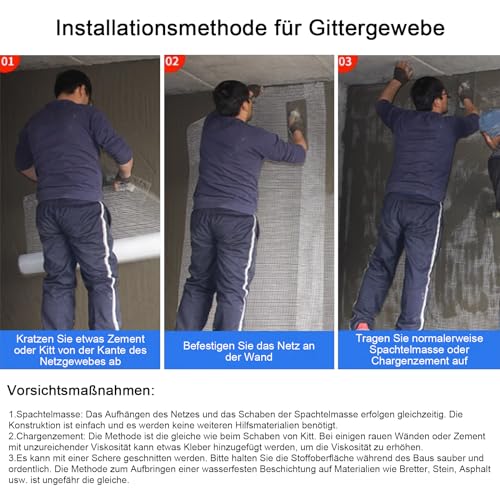 MFLCBK Armierungsgewebe Rolle Glasfasergewebe Reinforcement Fabric Fibreglass Fabric Interior Plaster Fabric Fabric Roll,for Facade Insulation Fliesen,Gips,Wand,Nicht klebrig(Größe:1x50m)