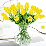 tulpen setzen ❀Der künstliche Blumenstrauß aus Tulpen kann einzeln oder mit anderen Blumensträußen direkt in Erde, Kies, Sand und Oase gesteckt werden, um eine eindrucksvolle Präsentation in der Vase zu ermöglichen.