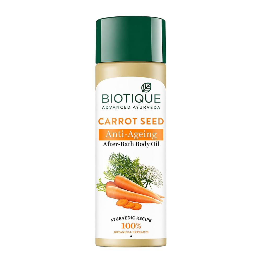 Biotique Carrot Seed Anti- Ageing After- Bath Body Oil | Prevents Fine Lines and Wrinkles |Smooth and Radiant Skin| 100% Botanical Extracts | Suitable for All Skin Types | 120ml-image-32