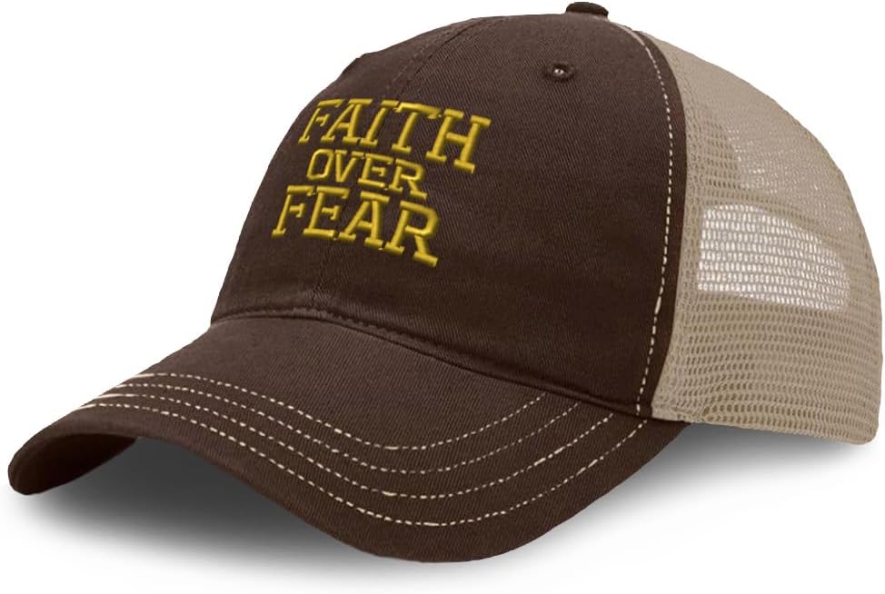 Richardson Soft Mesh Cap Hat Embroidered Faith Over Fear Jesus God Faith Christian Cotton